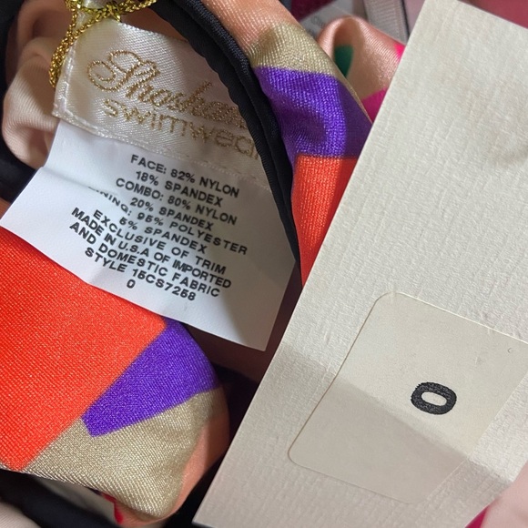 Shosanna Collection Swimsuit Cut Out One Piece Tie Neck Sz 0 NeW - Picture 2 of 2